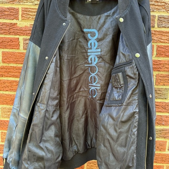 Vintage 90’s Y2K Pelle Pelle Wool And Leather Varsity Jacket Size 4XL - Picture 4 of 16